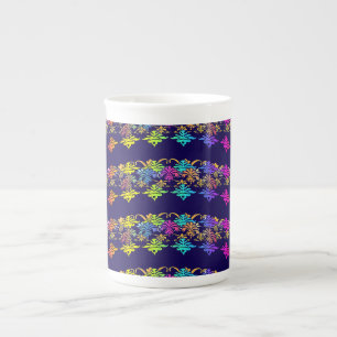 Caneca De Porcelana Símbolos Florais da Marinha