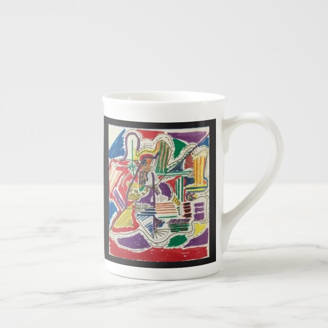 Caneca De Porcelana Simplicidade Abstrato da esquerda na mão direita n (Direita)