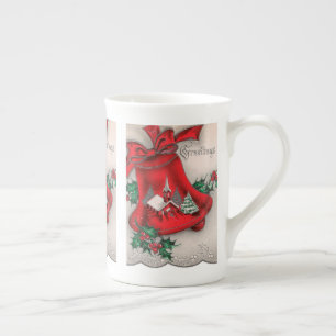 Caneca De Porcelana Sino de igreja do natal vintage