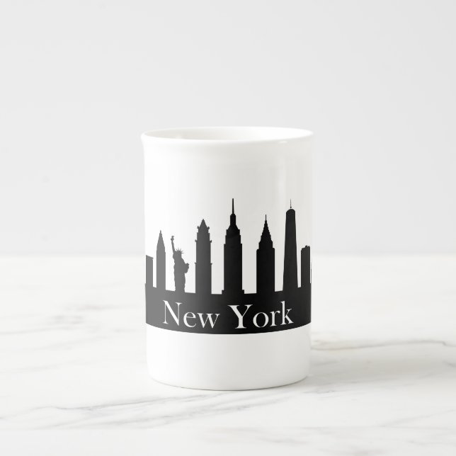 Caneca De Porcelana Skyline New York (Frente)
