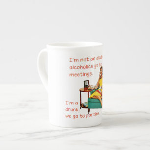 Caneca De Porcelana SlipperyJoe socializando festa de bebida mulher vi