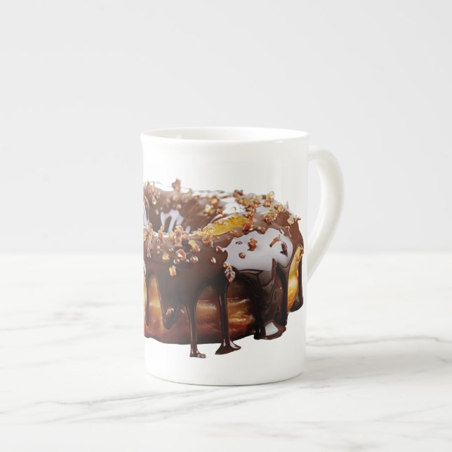Caneca De Porcelana SlipperyJoe's decadent donut covered thick glossy  (Frente Esquerda)