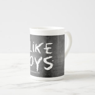 Caneca De Porcelana SlipperyJoe's Eu Gosto de Meninos quadro-negro suj