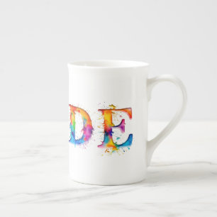 Caneca De Porcelana SlipperyJoe's texto colorido e criativo com tema d