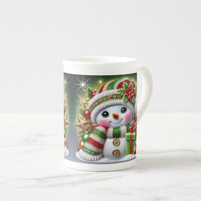 Caneca De Porcelana Snowman Specialty Mug (Frente Esquerda)