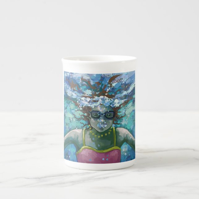 Caneca De Porcelana Sob Natação de água (Frente)