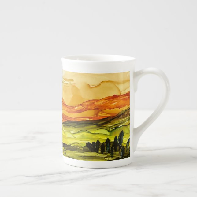 Caneca De Porcelana Sob o Sol Tuscano (Direita)