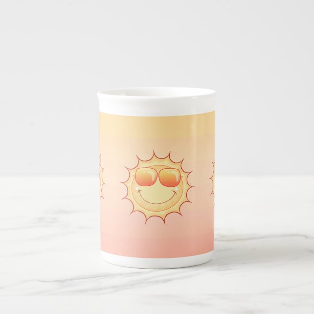 Caneca De Porcelana Sol sorridente (Frente)