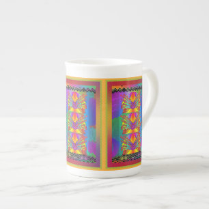 Caneca De Porcelana Sombras E Padrões