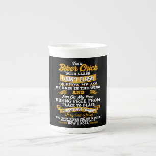 Caneca De Porcelana Sou um Presente de Pintinho Biker para Motociclist