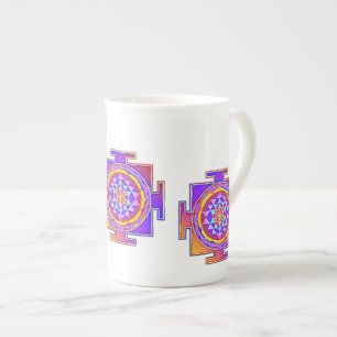 Caneca De Porcelana Sri Yantra - Símbolo hinduísmo Design 1