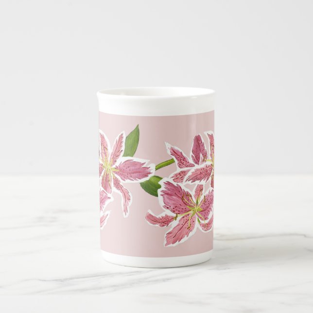 Caneca De Porcelana Stargazer Lily Bone China Mug (Frente)