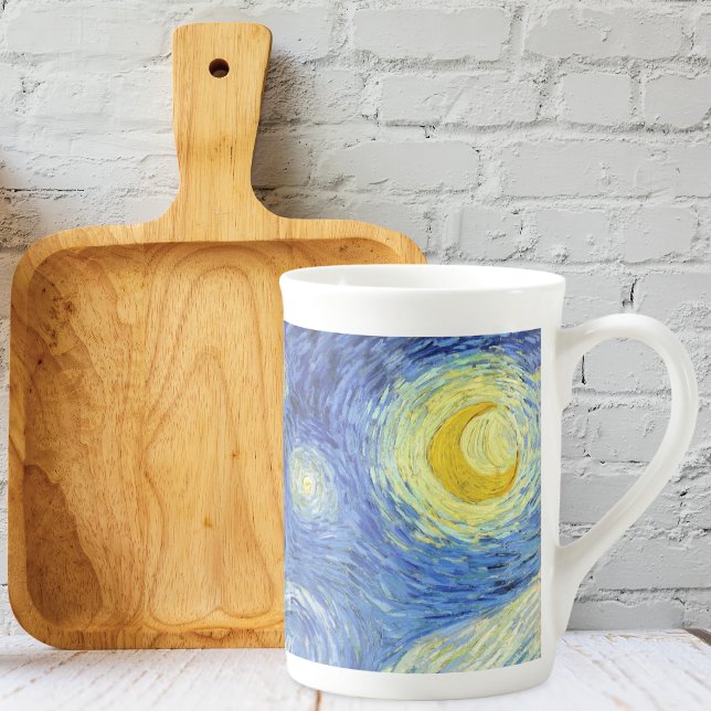 Caneca De Porcelana Starry Night Moon Vincent van Gogh (Criador carregado)