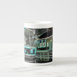 Caneca De Porcelana Streetcar na ferrovia Bone China Mug