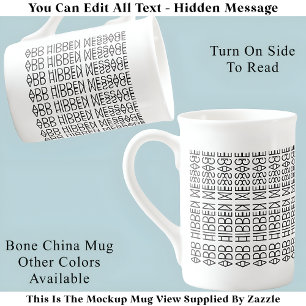 Caneca De Porcelana Sua Mensagem Oculta Personalizada 149BW Novidade