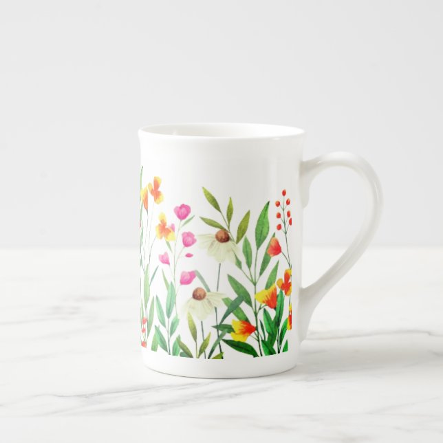 Caneca De Porcelana Sublimação de flores silvestres (Direita)
