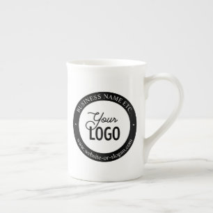 Caneca De Porcelana Substituição Fácil de Logo e Texto Personalizável