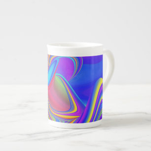 Caneca De Porcelana Summersense, Abstrato 3D Rainbowart