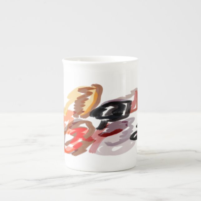 Caneca De Porcelana Sunset de outono de Raccoon (Frente)