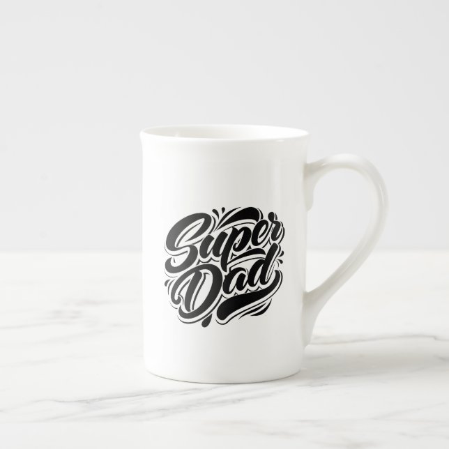 Caneca De Porcelana Super Dad Hero Typography Design-67888 (Direita)