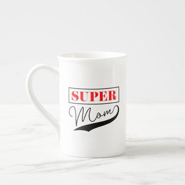 Caneca De Porcelana Super Mãe (Esquerda)