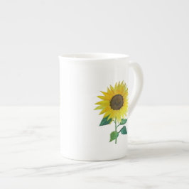 Caneca De Porcelana Taça China Sunflower Bone