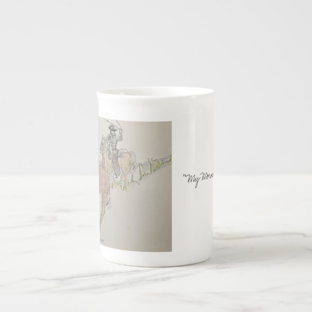 Caneca De Porcelana Taça De Café Da Manhã De Cowboys (Frente)