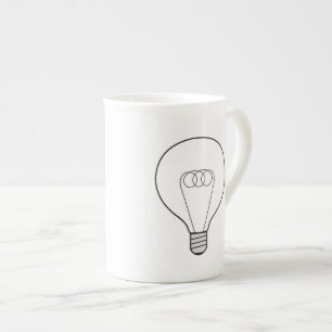 Caneca De Porcelana Taça de porcelana com lâmpada