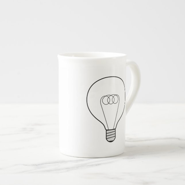 Caneca De Porcelana Taça de porcelana com lâmpada (Frente Esquerda)