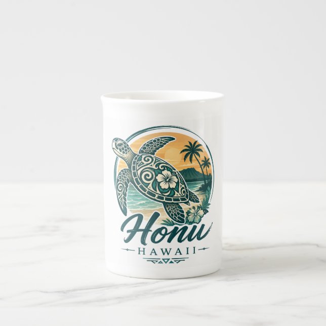 Caneca De Porcelana Tartaruga do Havaí (Frente)