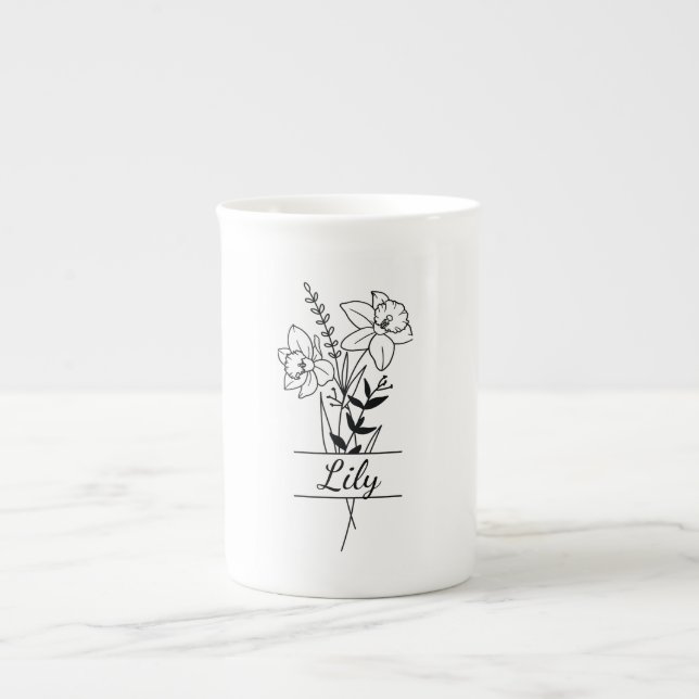 Caneca De Porcelana Tasse Bouquet Fleurs Jonquilles personnalisée  (Frente)