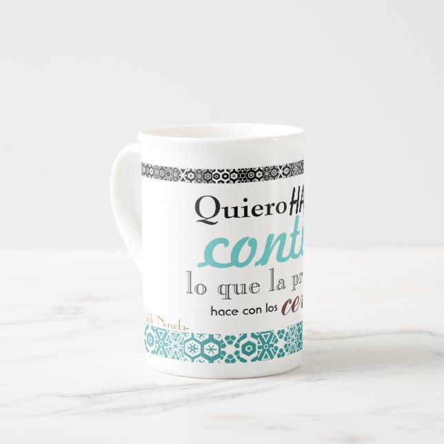 Caneca De Porcelana taza poética (Frente Esquerda)