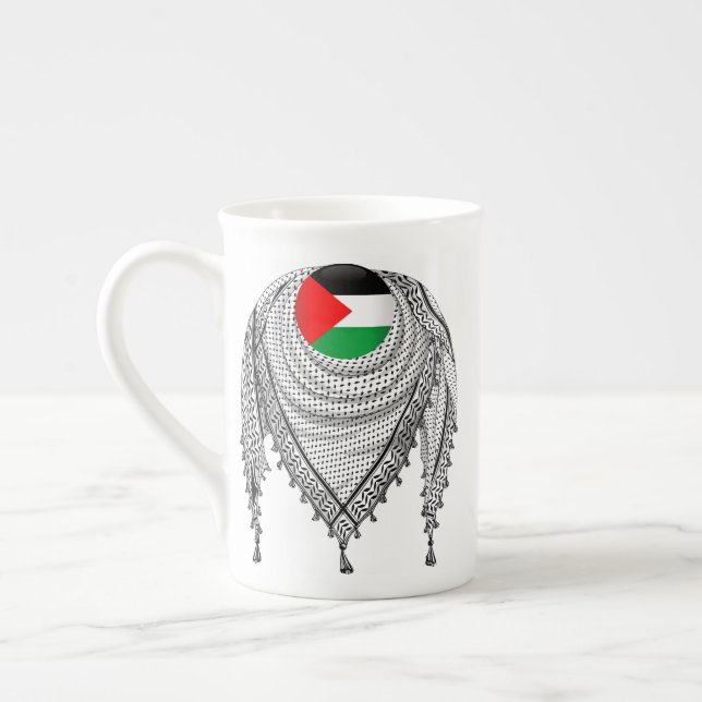 Caneca De Porcelana Tecido Tradicional do Keffiyeh Scarf Palestino (Esquerda)