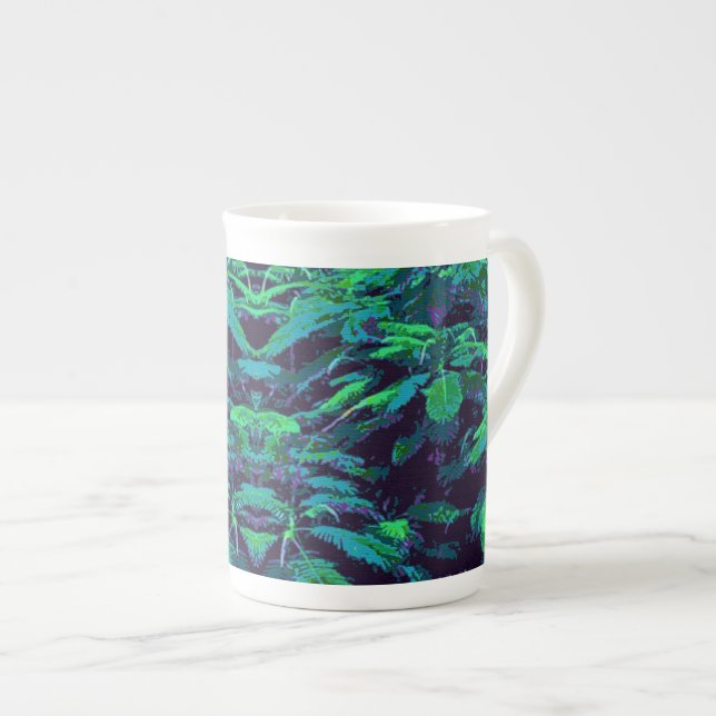 Caneca De Porcelana Tecido tropical (Frente Esquerda)