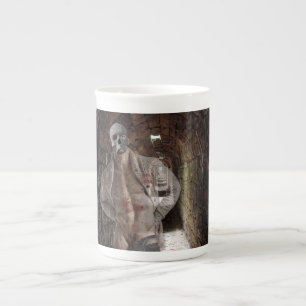 Caneca De Porcelana Tela fantasma muscular de SlipperyJoe iluminada ma