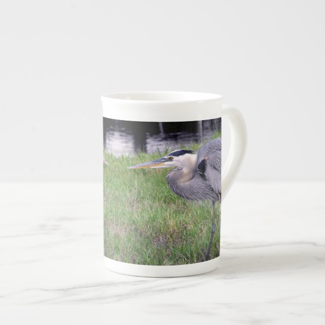 Caneca De Porcelana Território da Grande Garça Azul (Frente Esquerda)