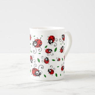 Caneca De Porcelana Teste padrão bonito do joaninha