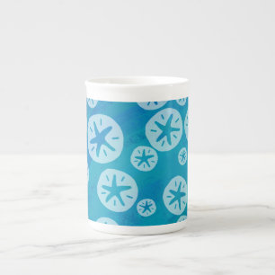 Caneca De Porcelana Teste padrão branco e azul do dólar de areia