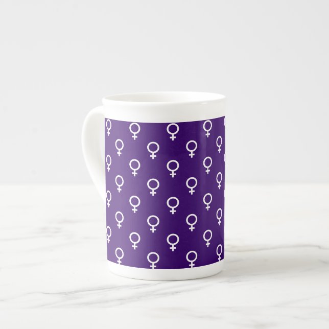 Caneca De Porcelana Teste padrão da mulher (Frente Esquerda)