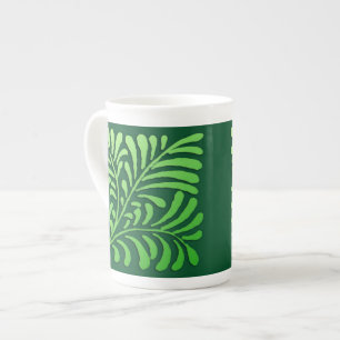 Caneca De Porcelana Teste padrão da samambaia do art deco - máscaras