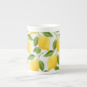 Caneca De Porcelana Teste padrão dos limões da aguarela