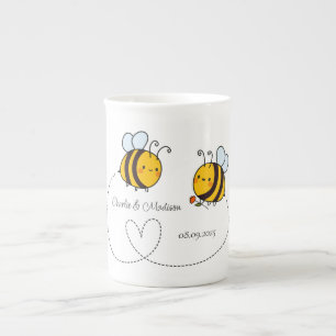 Caneca De Porcelana Texto Personalizado Abelhas Felizes