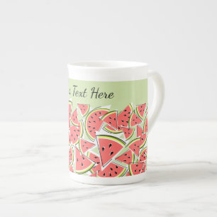 Caneca De Porcelana Texto Verde da Melancia