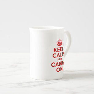 Caneca De Porcelana Texto vermelho mantenha-se calmo e continue ativo
