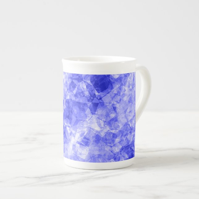 Caneca De Porcelana Textura Azul Crumplada (Frente Esquerda)