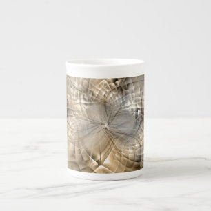 Caneca De Porcelana Textura de Arte Fractal Moderno Abstrato Tons da T