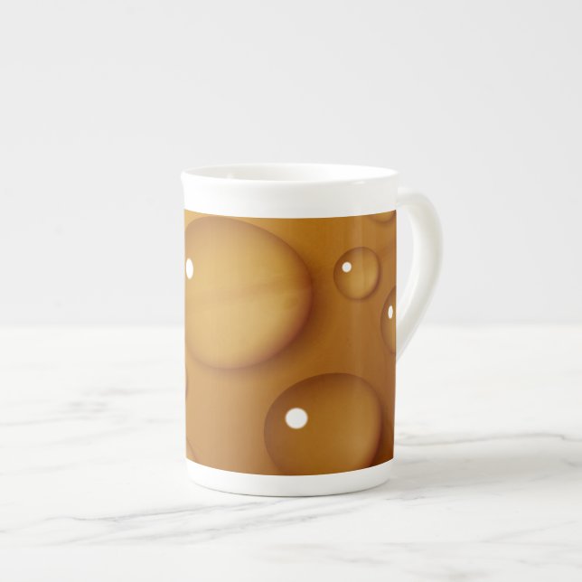 Caneca De Porcelana Textura de queda de água laranja (Frente Esquerda)