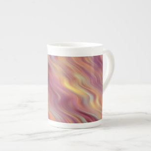 Caneca De Porcelana Textura ondulada de Plumeria exótica