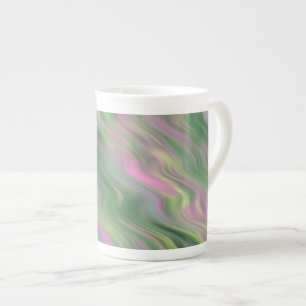 Caneca De Porcelana Textura ondulada rosa de chicote