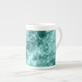 Caneca De Porcelana Textura Teal Crumplada